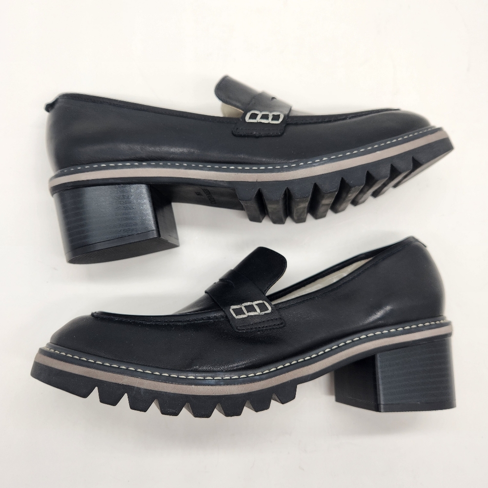 Bernardo chunky loafers women's 9.5 black leather Chandler retro granny new $248